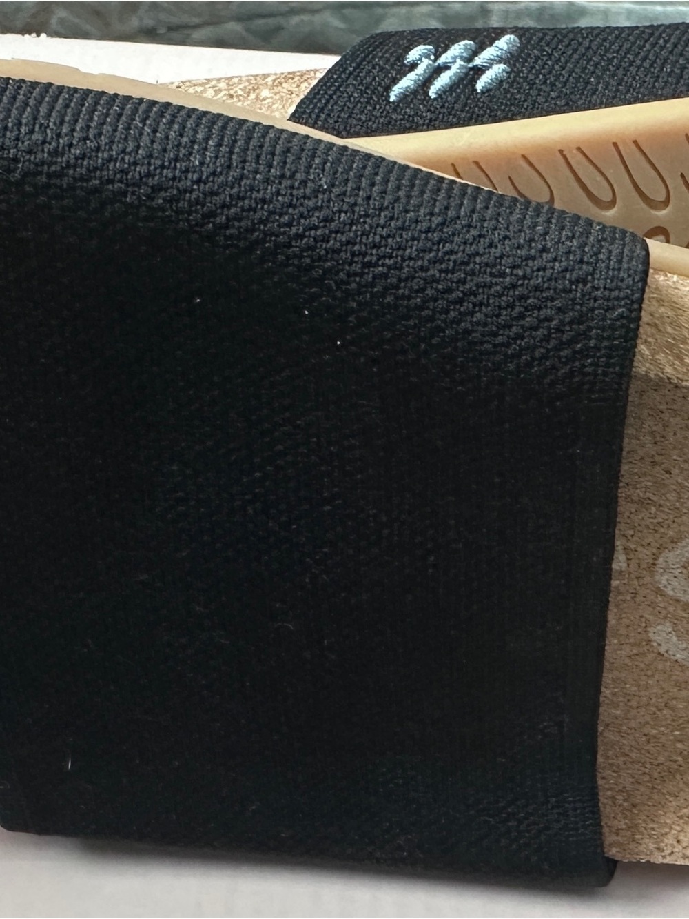 Black Slide Sandal with Elastic Strap - Picture 4 of 5